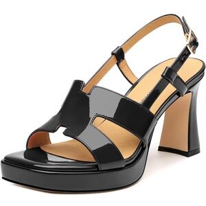 Black Women's Slingback Heels - 9.5